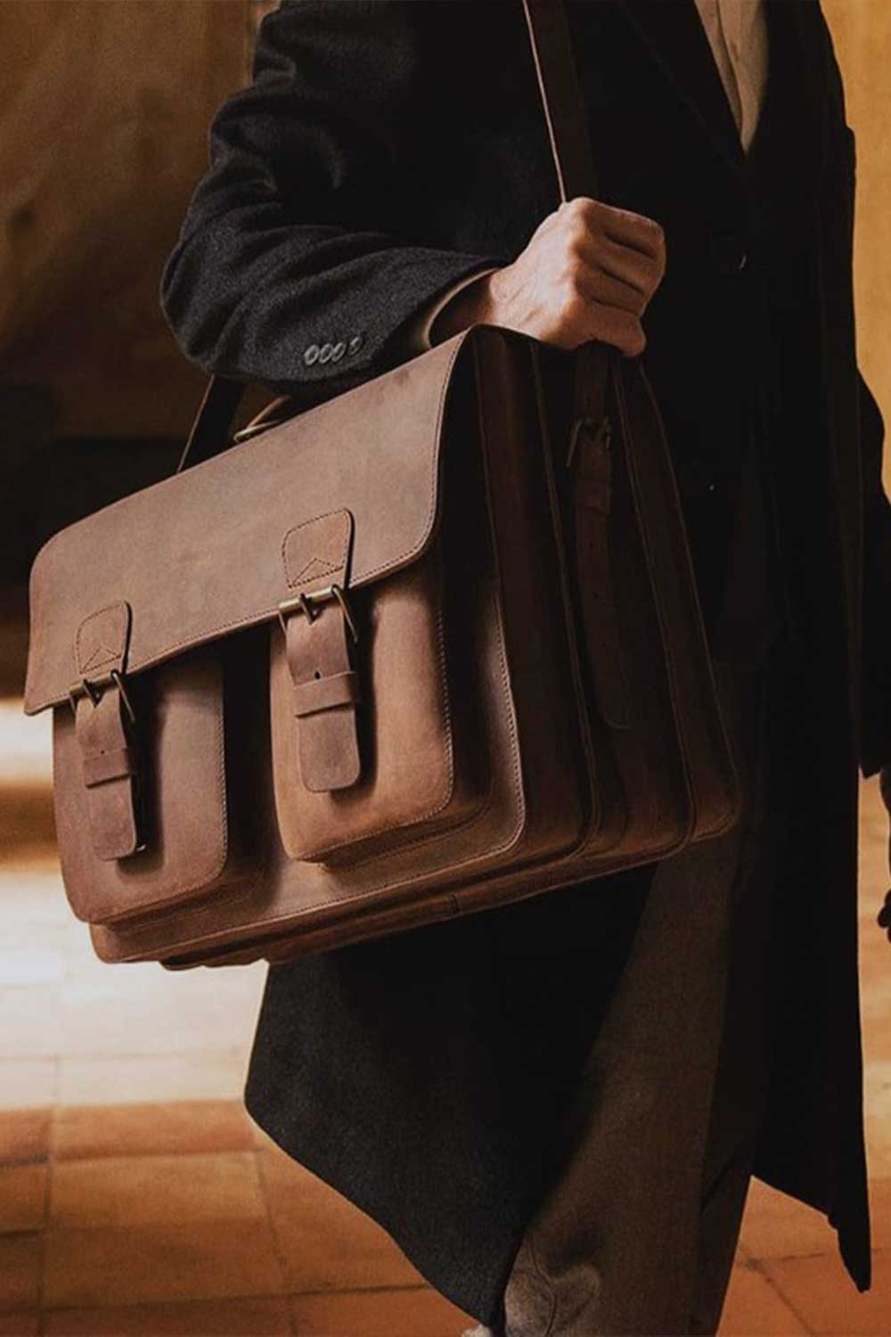 Dark Academia Leather Satchel Bags