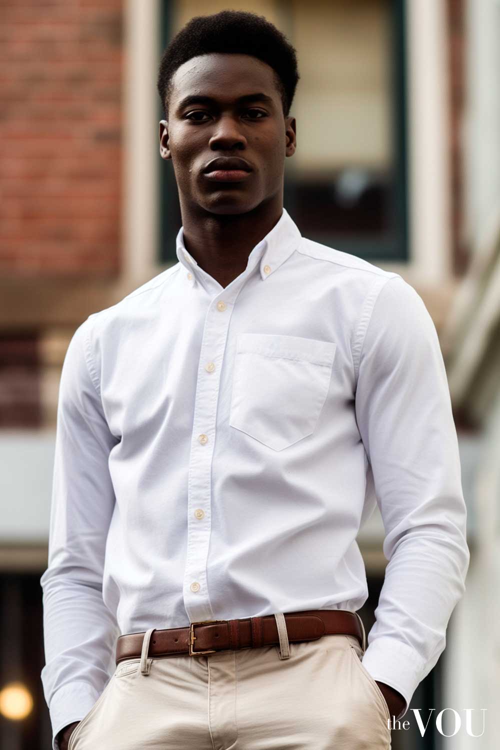 White Old Money style Oxford shirt