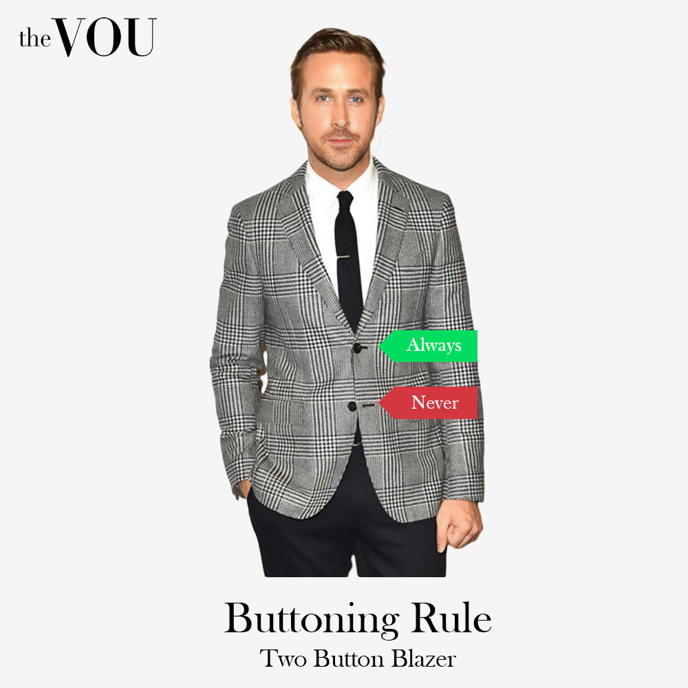 Two Button Blazer Buttoning rules