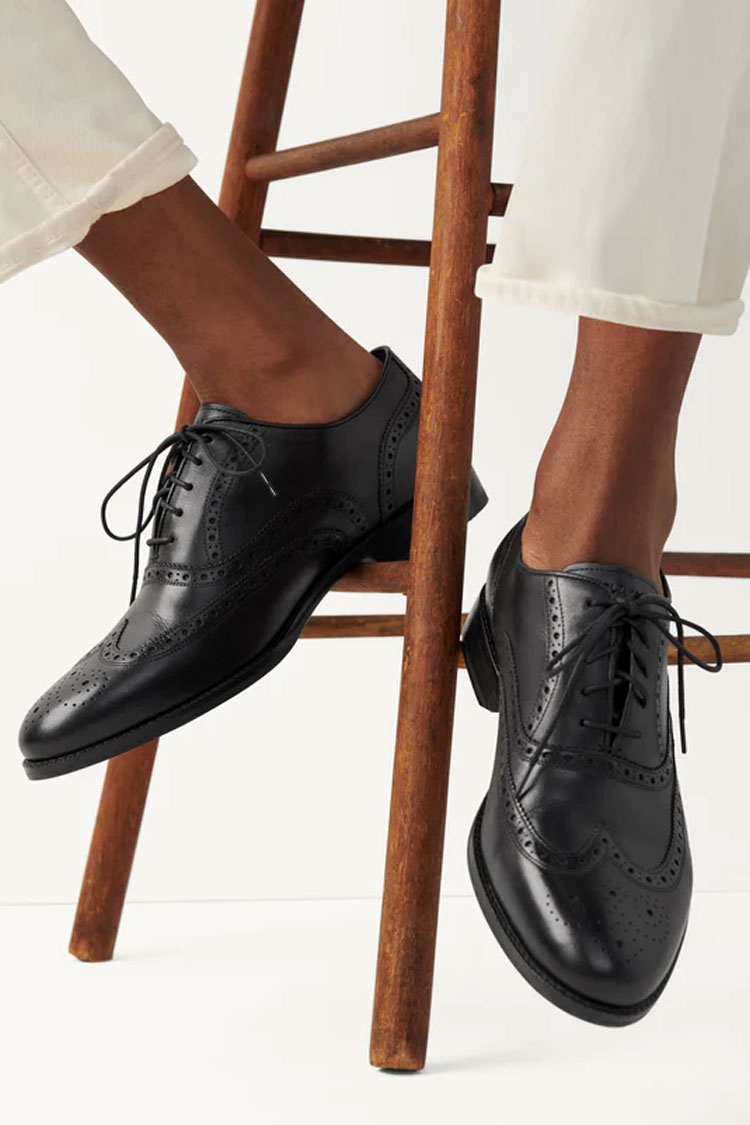 Black Leather Brogue Dress Shoes Cole Haan
