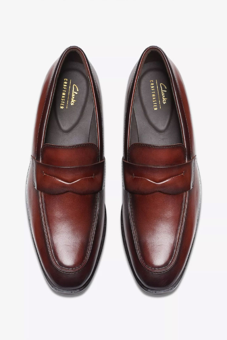Brown Leather Penny Loafers Clarks