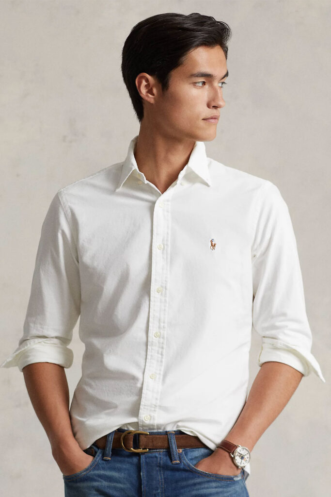 Quilted Down Oxford Shirt Jacket Men