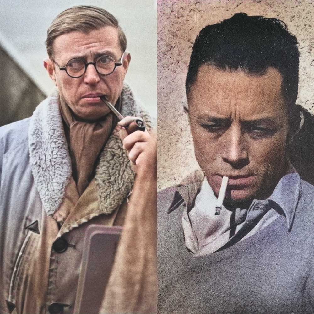 Jean-Paul Sartre and Albert Camus Parisian Chic Scarves