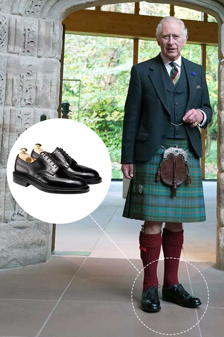 King Charles Brogues Scottish Outfit