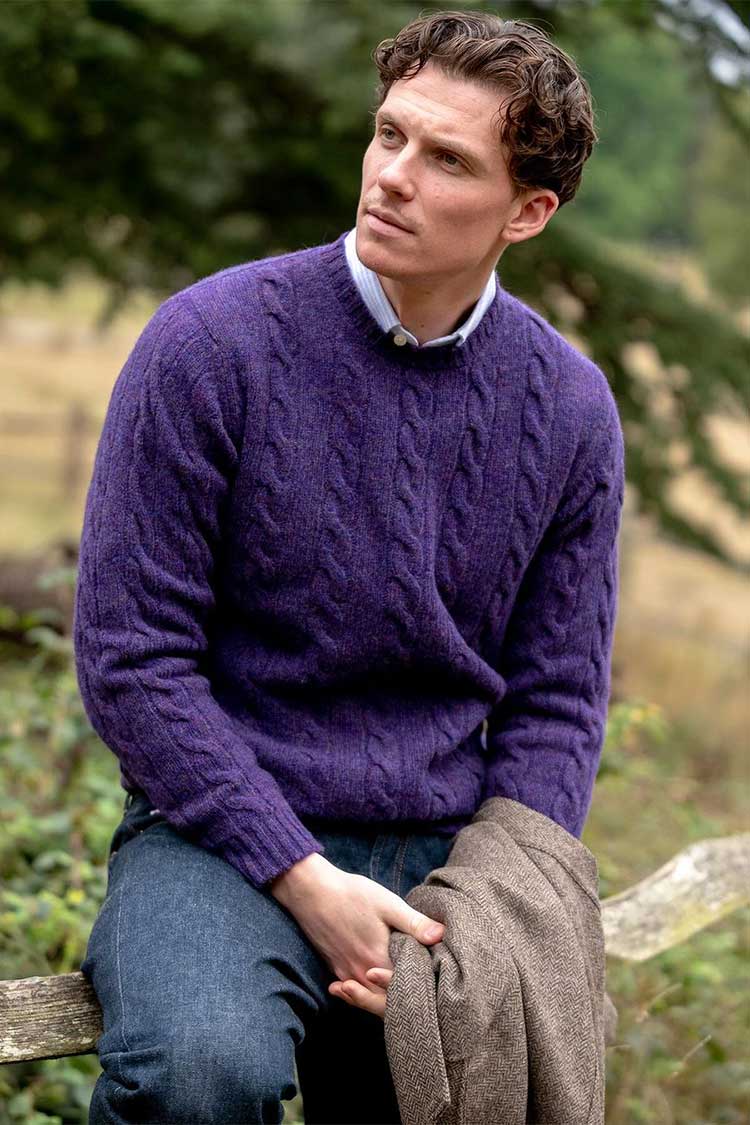 Merino wool Cable Knit Sweater William Crabtree