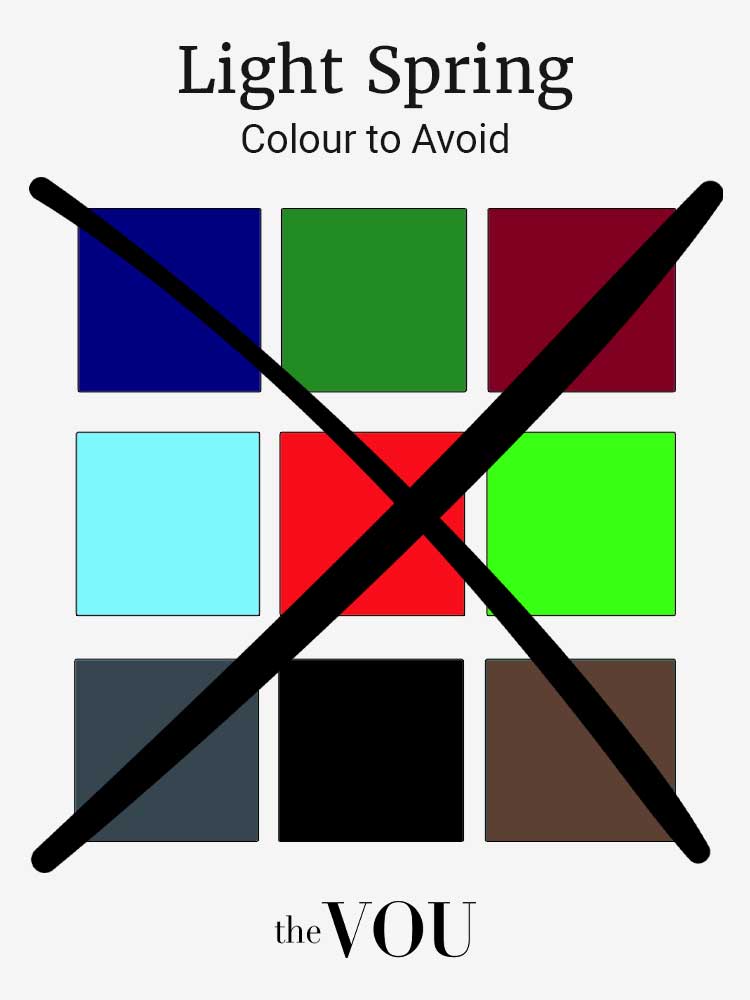 Colours to avoid for light spring men