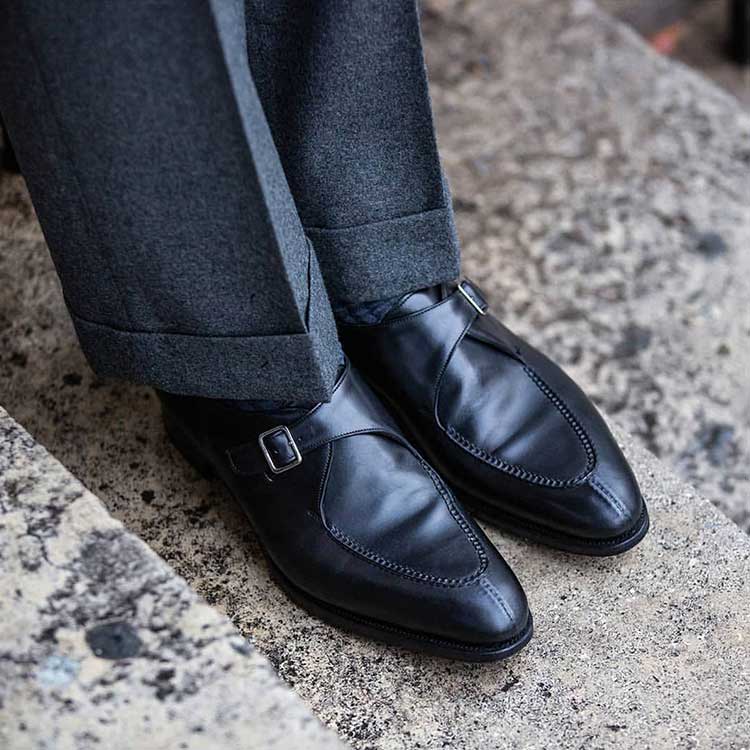 Edward Green Clapham single buckle monk shoes