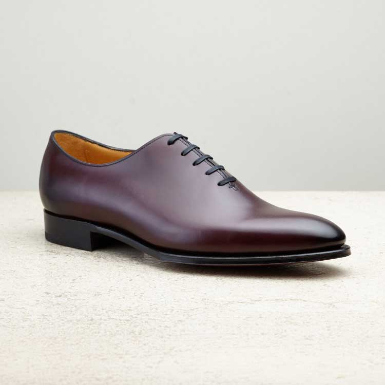 Edward Green Newbury whole -cut burgundy antique calf Oxford shoes