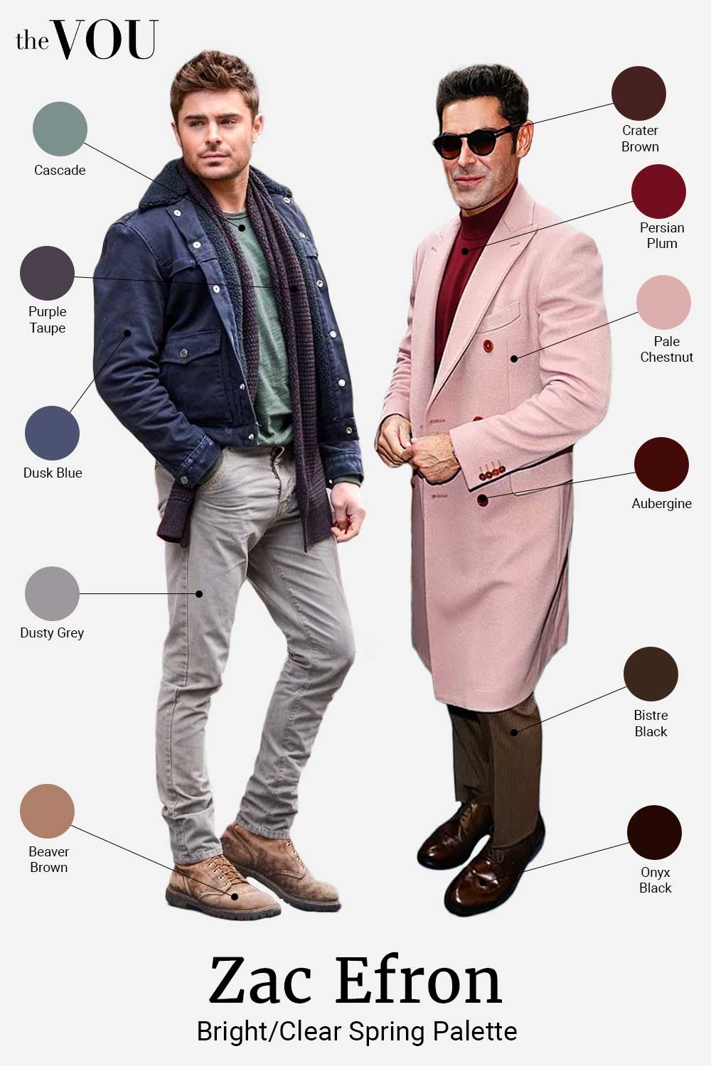 Zac Efron Bright Spring colour palette