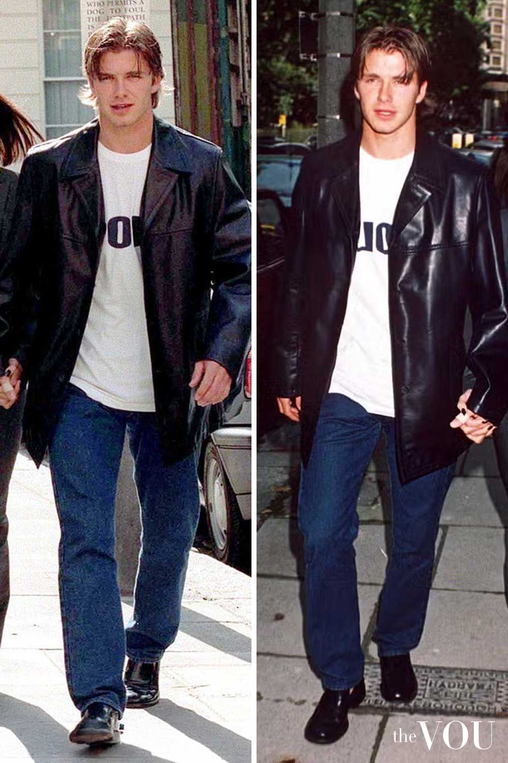 David Beckham's Late 90s Oversized Leather Blazer