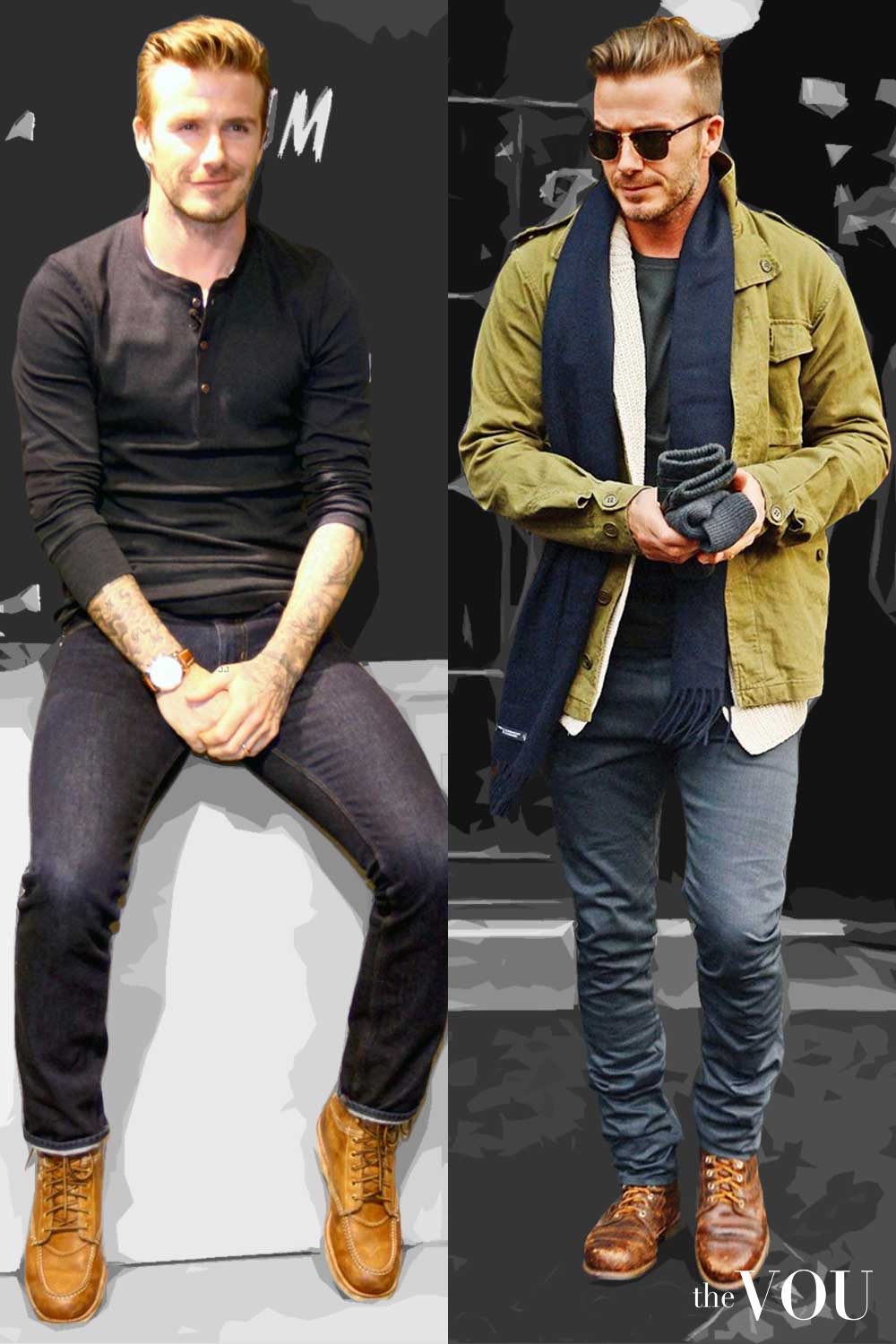 David Beckham Rectangle Body Shape casual Style