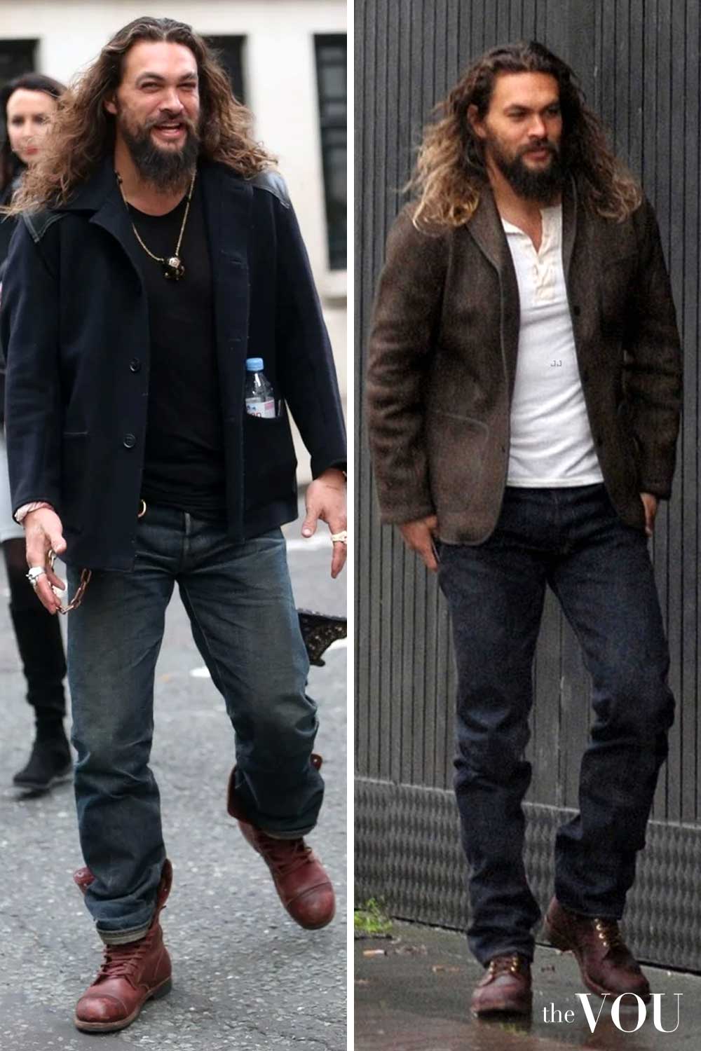 Jason Momoa Trapezoid Body Shape Casual Style