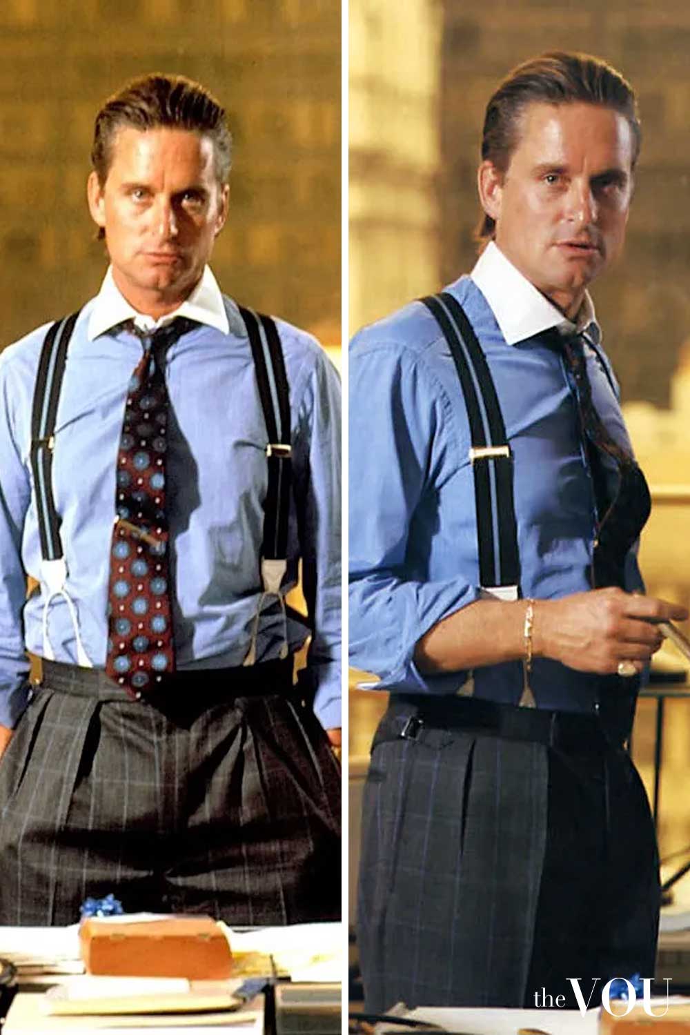 Michael Douglas 80s Wall Street Office Look