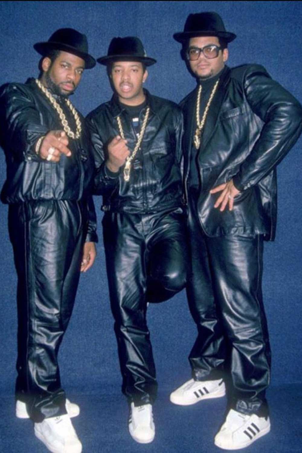 Run DMC 80s Leather Suit with Adidas Original Shoes