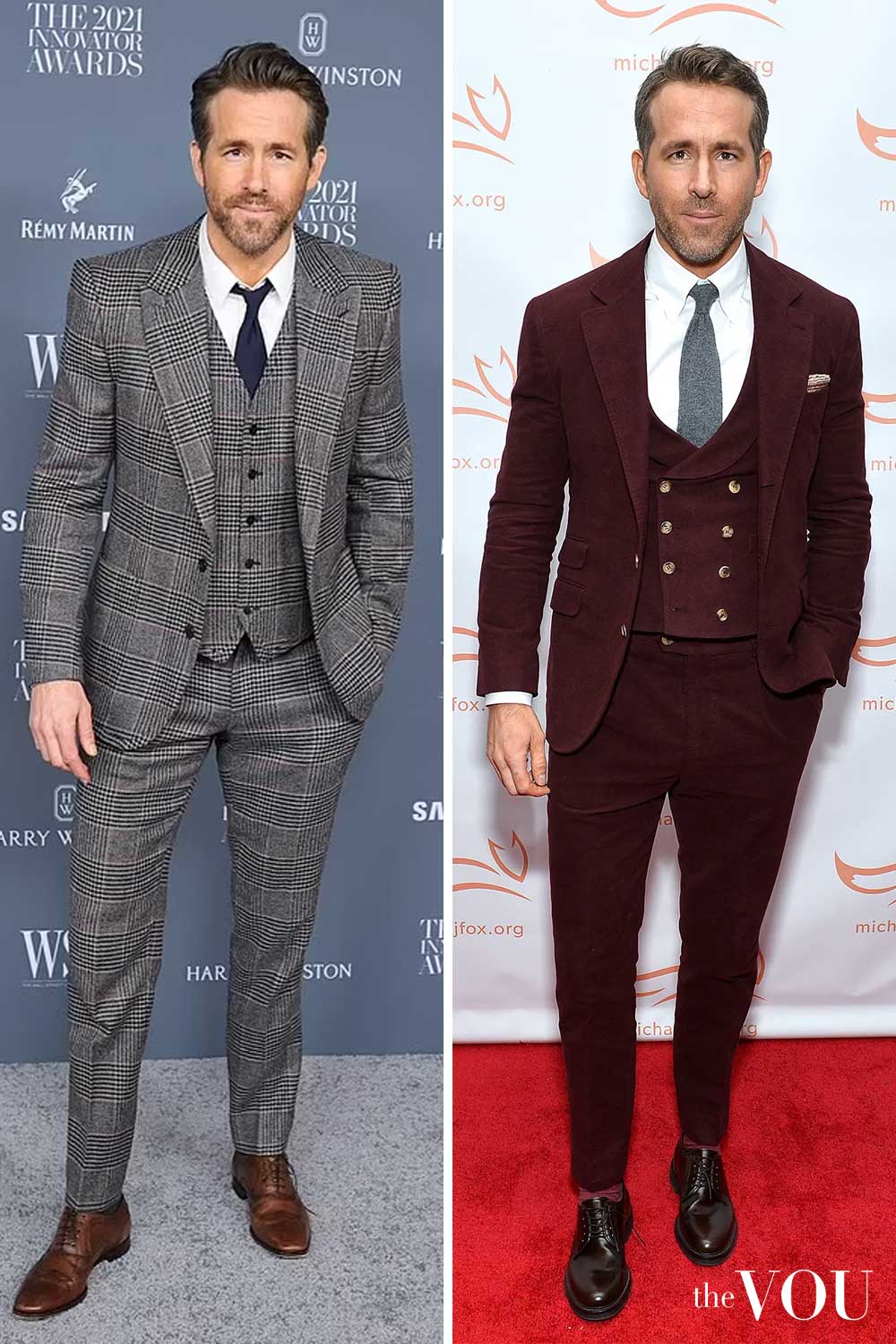 Ryan Reynolds Trapezoid Body Shape Formal Style