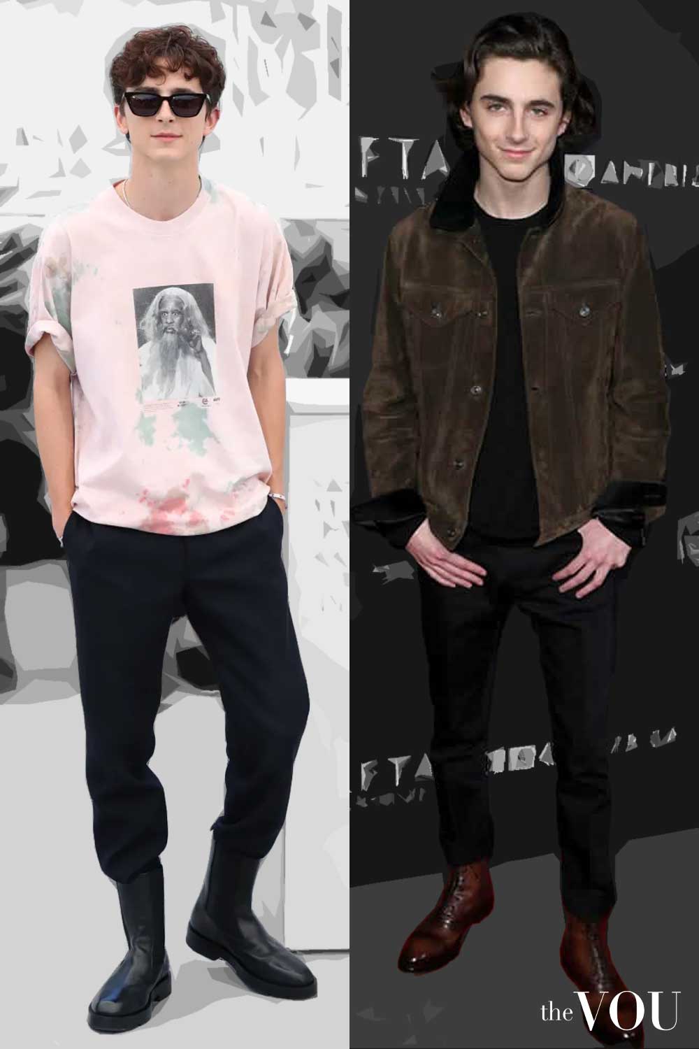 Timothée Chalamet Rectangle Body Shape casual Style