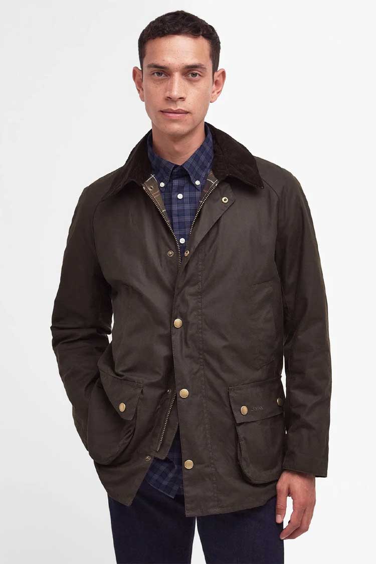 Barbour Ashby olive waxed cotton jacket