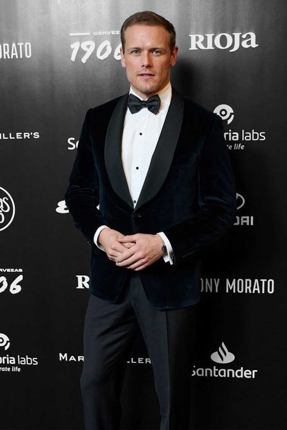 Celebs Wearing Canali Sam Heughan