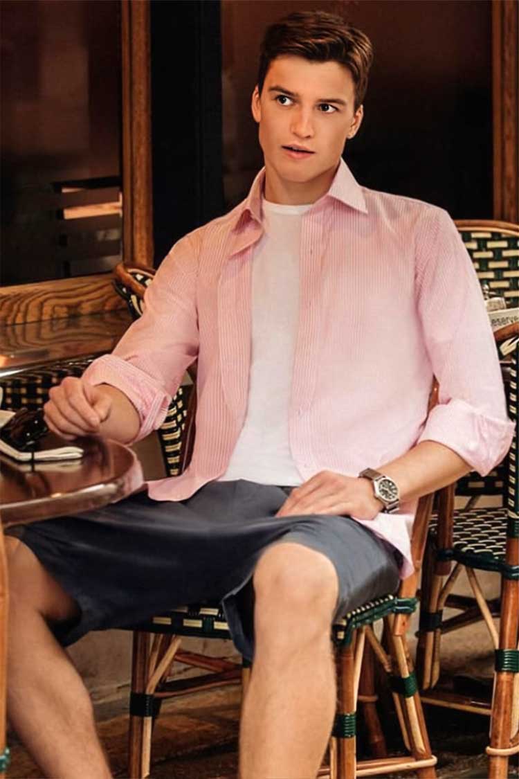 Pink Bengal Stripe poplin shirt