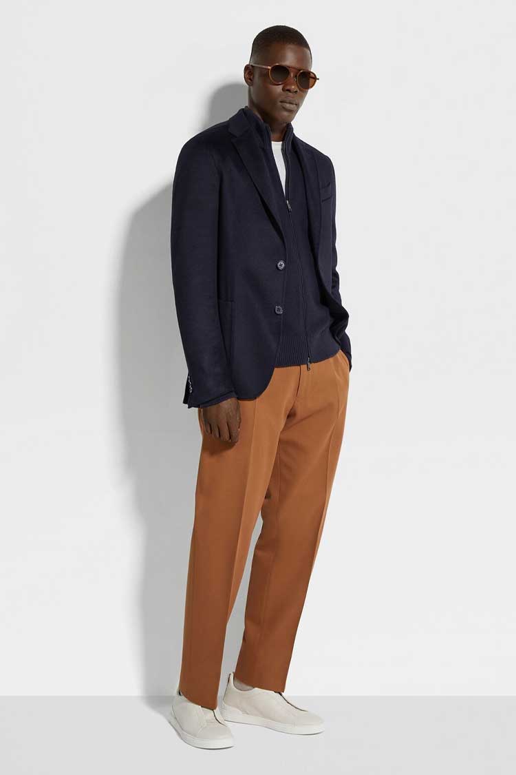 Zegna navy Oasi cashmere jacket