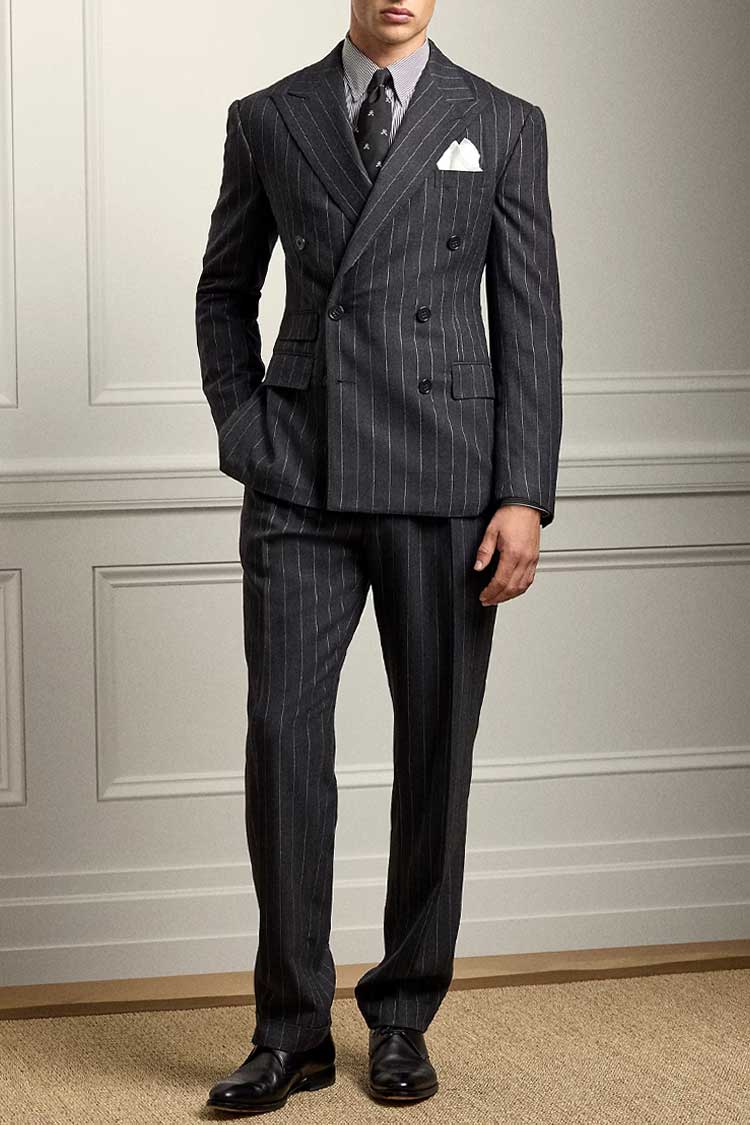 Ralph Lauren Purple Label Kent hand-tailored double-breasted Pinstripe suit