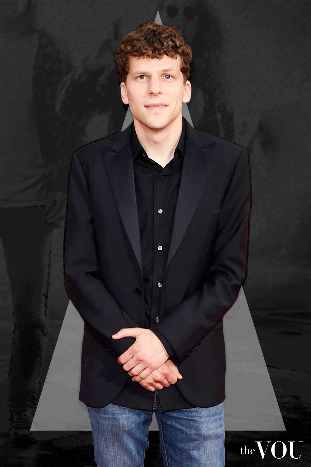 Roped Shoulder Peak Lapel Blazers for Triangle Frames Jesse Eisenberg