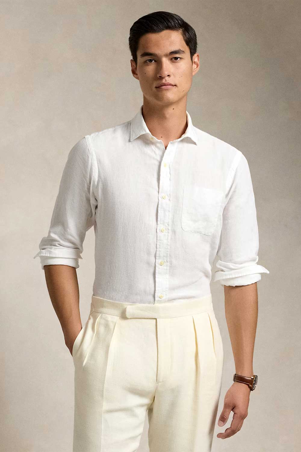 Slim fit all white outfit men