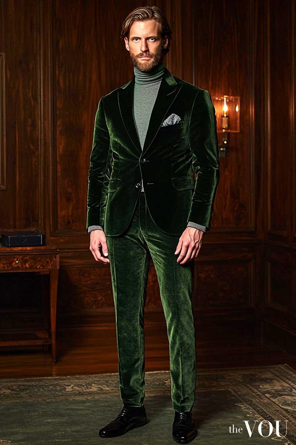 Formal Evening Green Monochrome Outfit