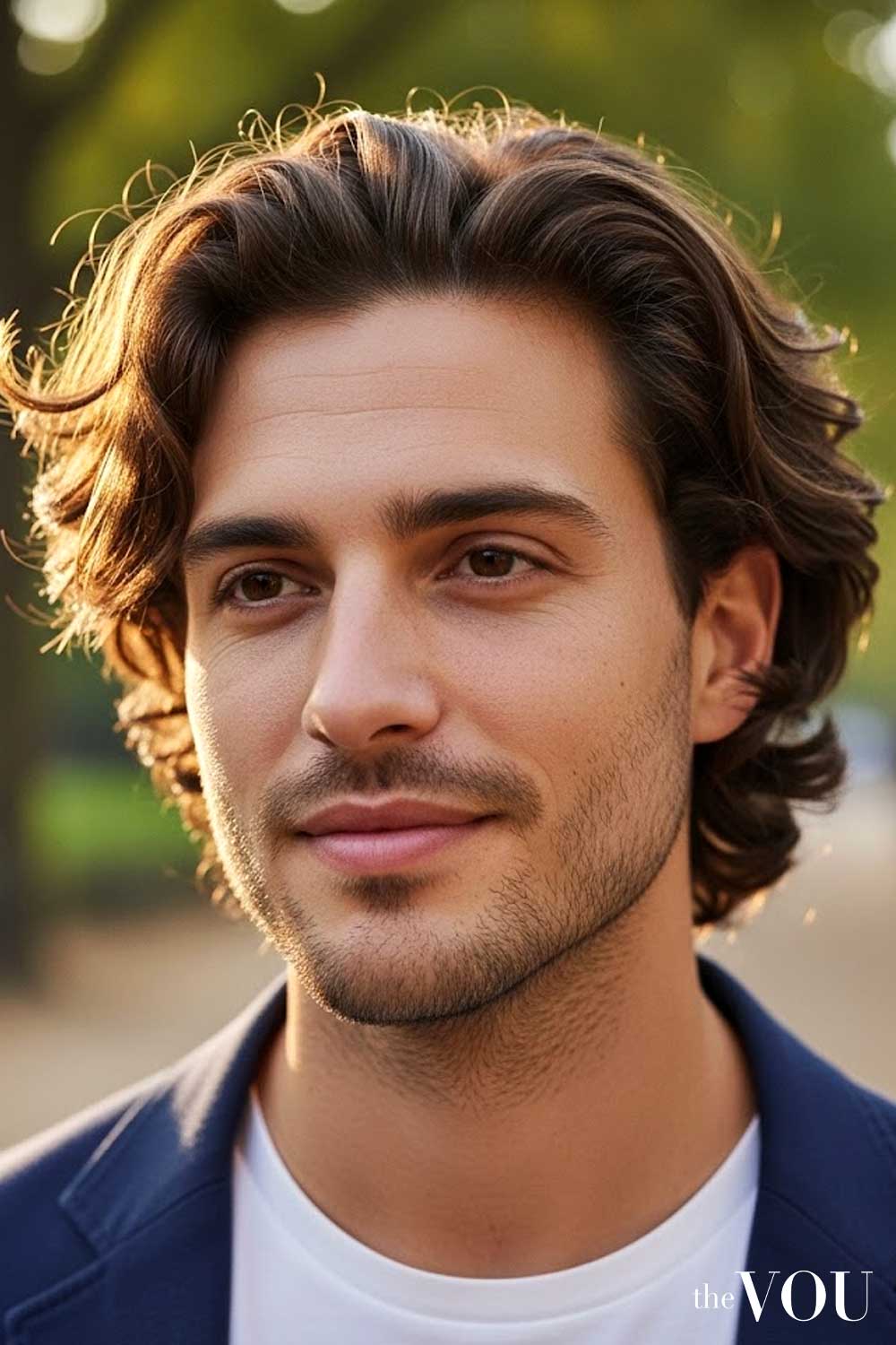 Medium-Length Waves Heart Face Shape Men