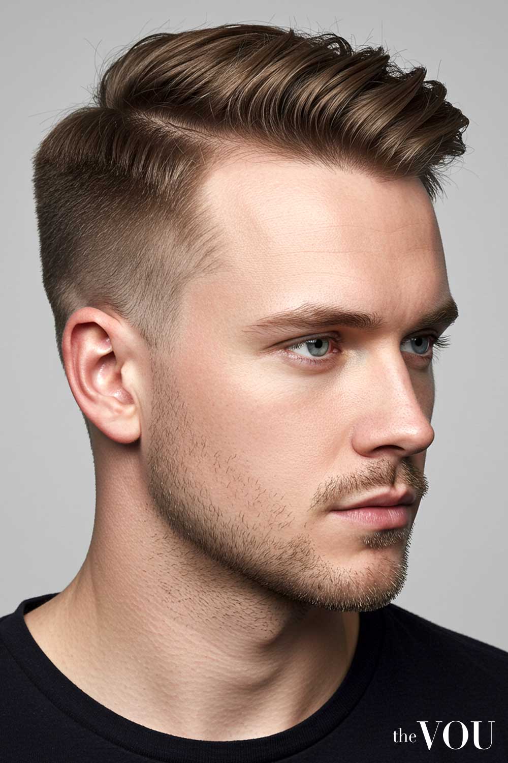 Short Taper Fade Heart Face Shape Men