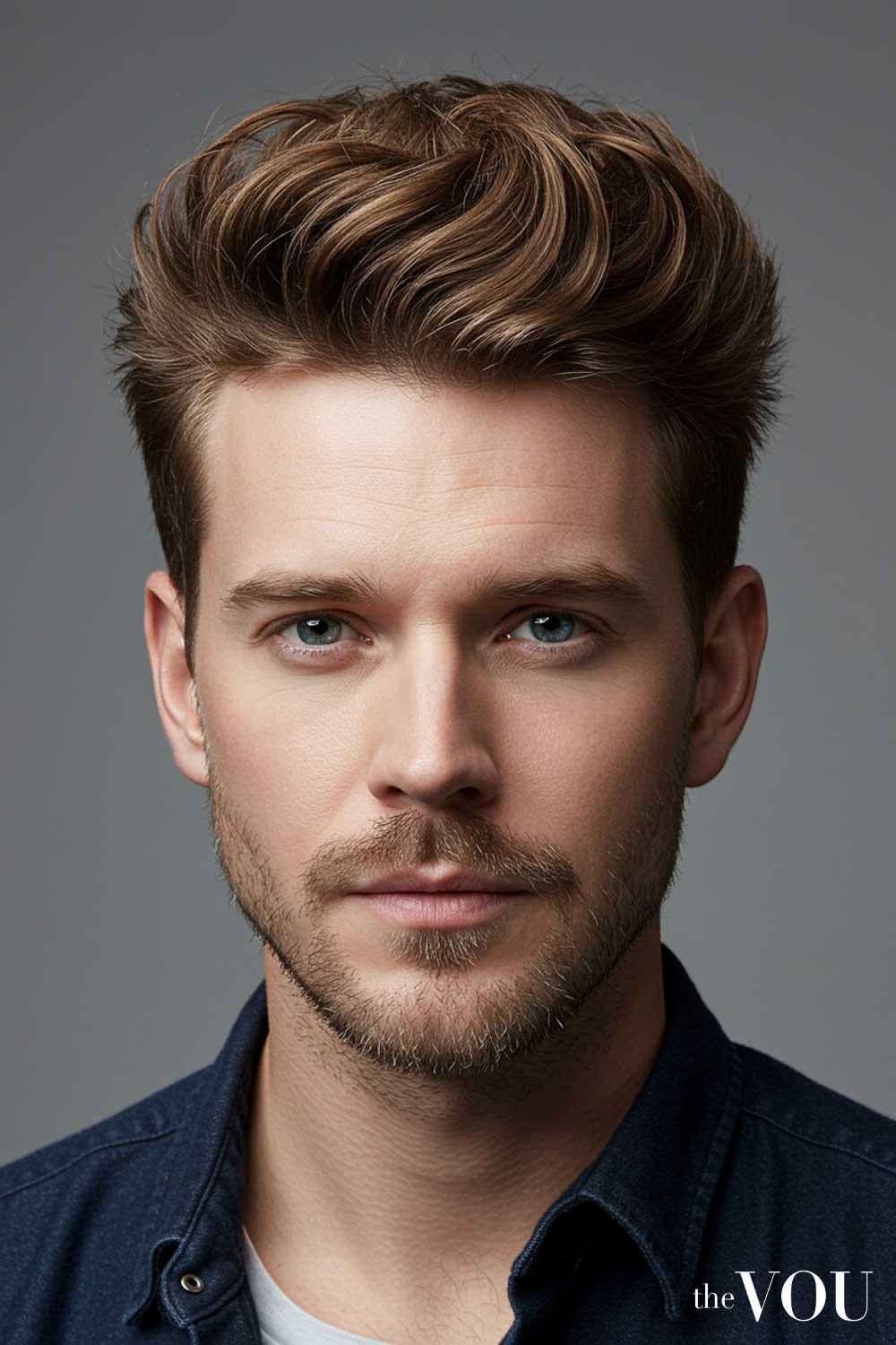 Textured Quiff Heart Face Shape Men