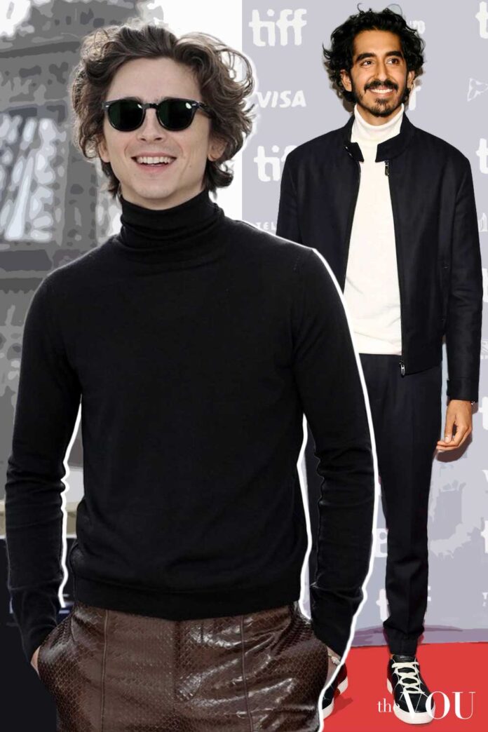 Turtleneck styling skinny men