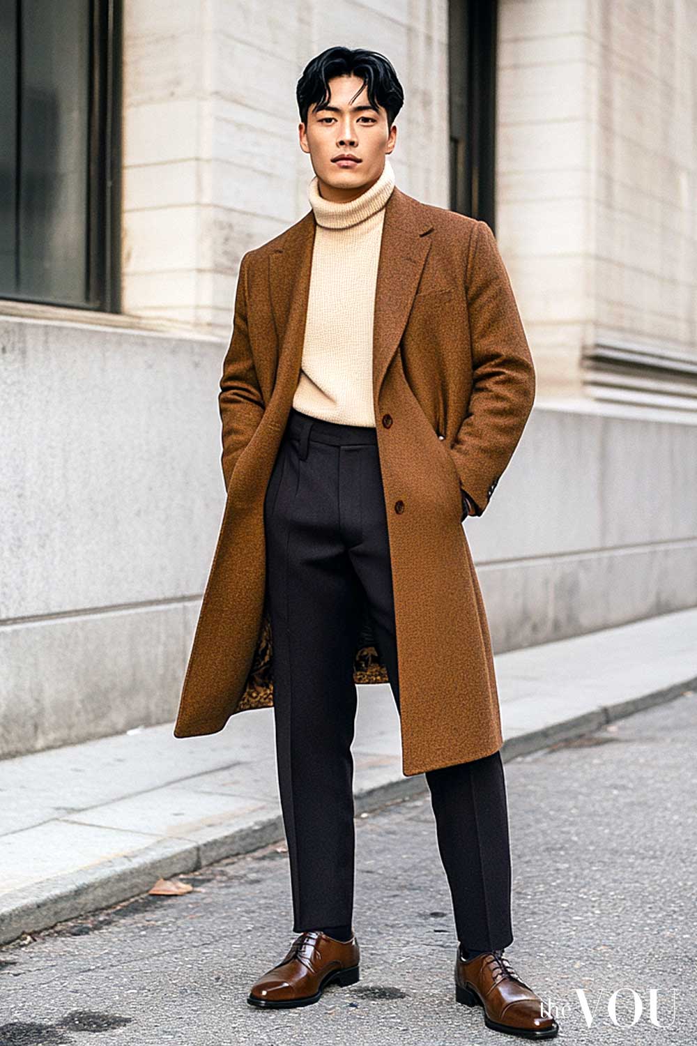 True Spring Camel Overcoat man