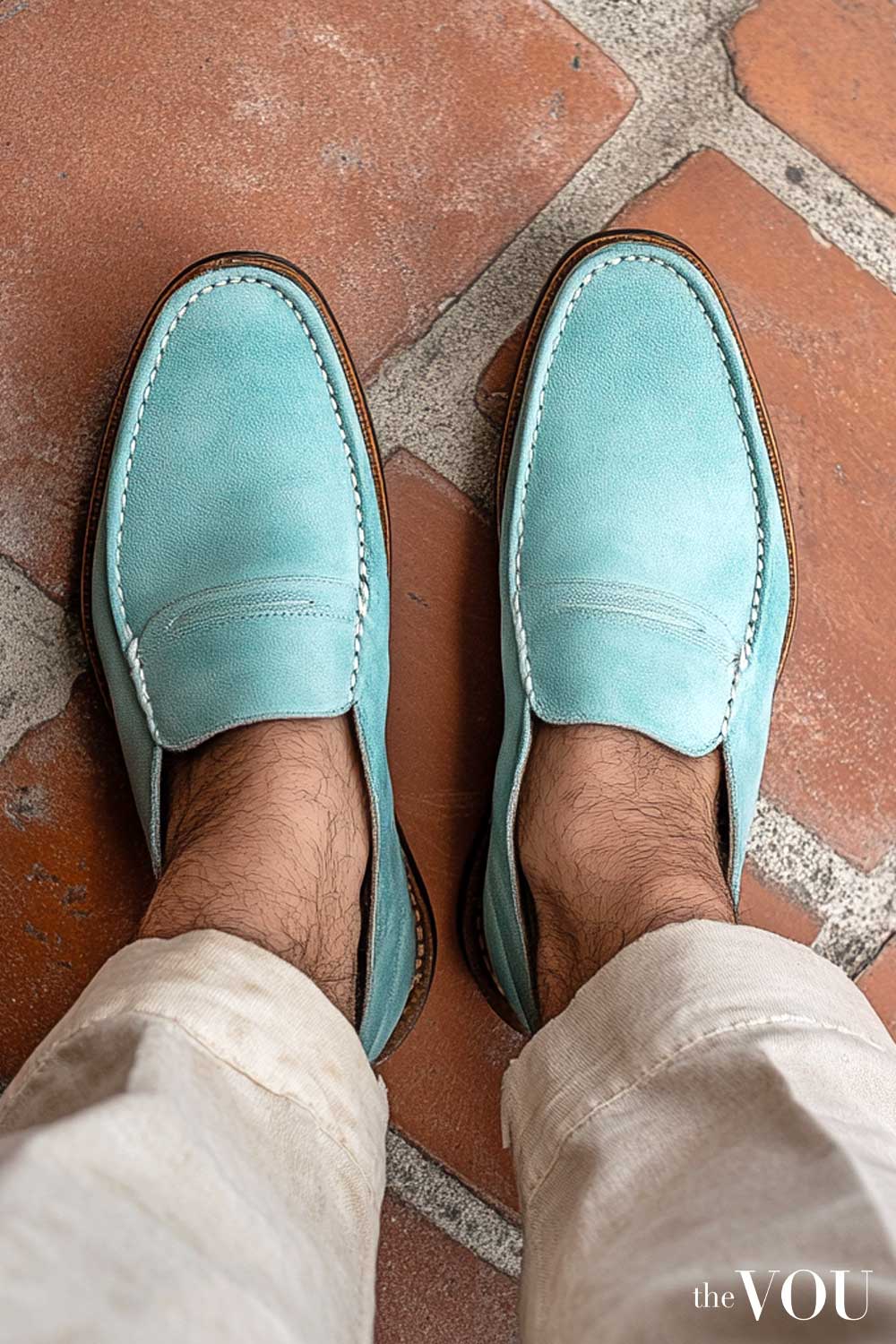 True Spring turquoise loafers man