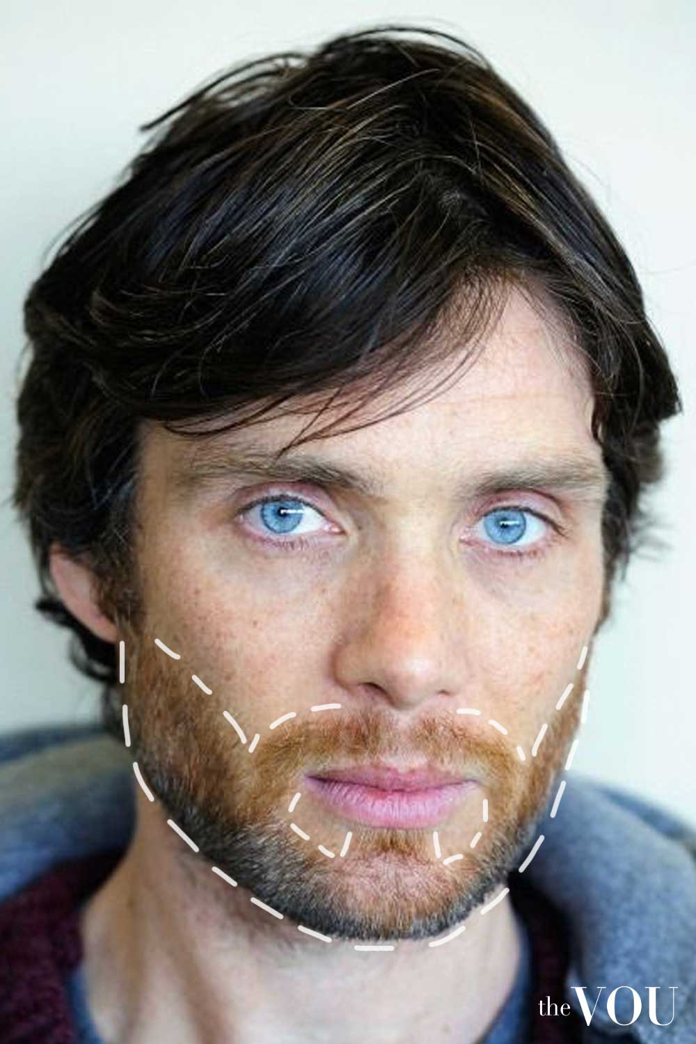 Barba strutturata forma del viso a diamante Cillian Murphy