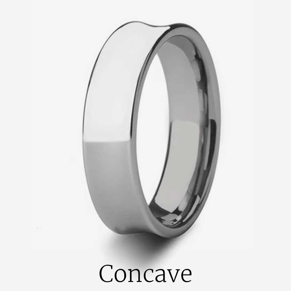 Concave wedding band