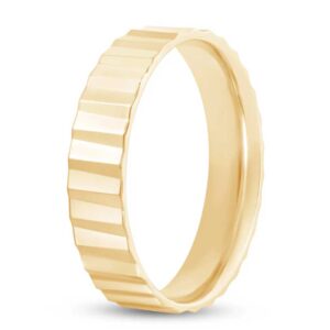 Fluted Slant Mens Ring