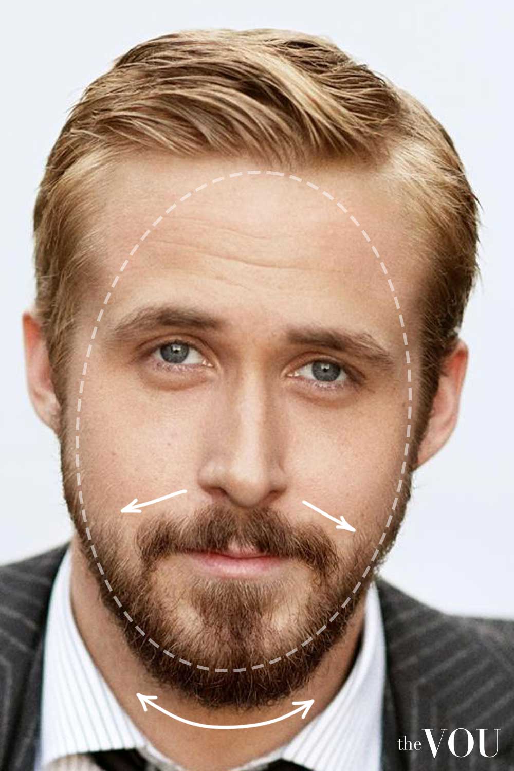 Oval Face Shape Corporate Beard Ryan Gosling