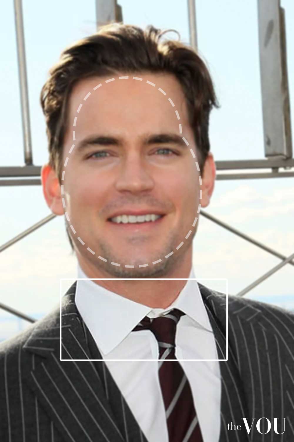 Pear Face Shape Widespread Collar Men Matt Bomer