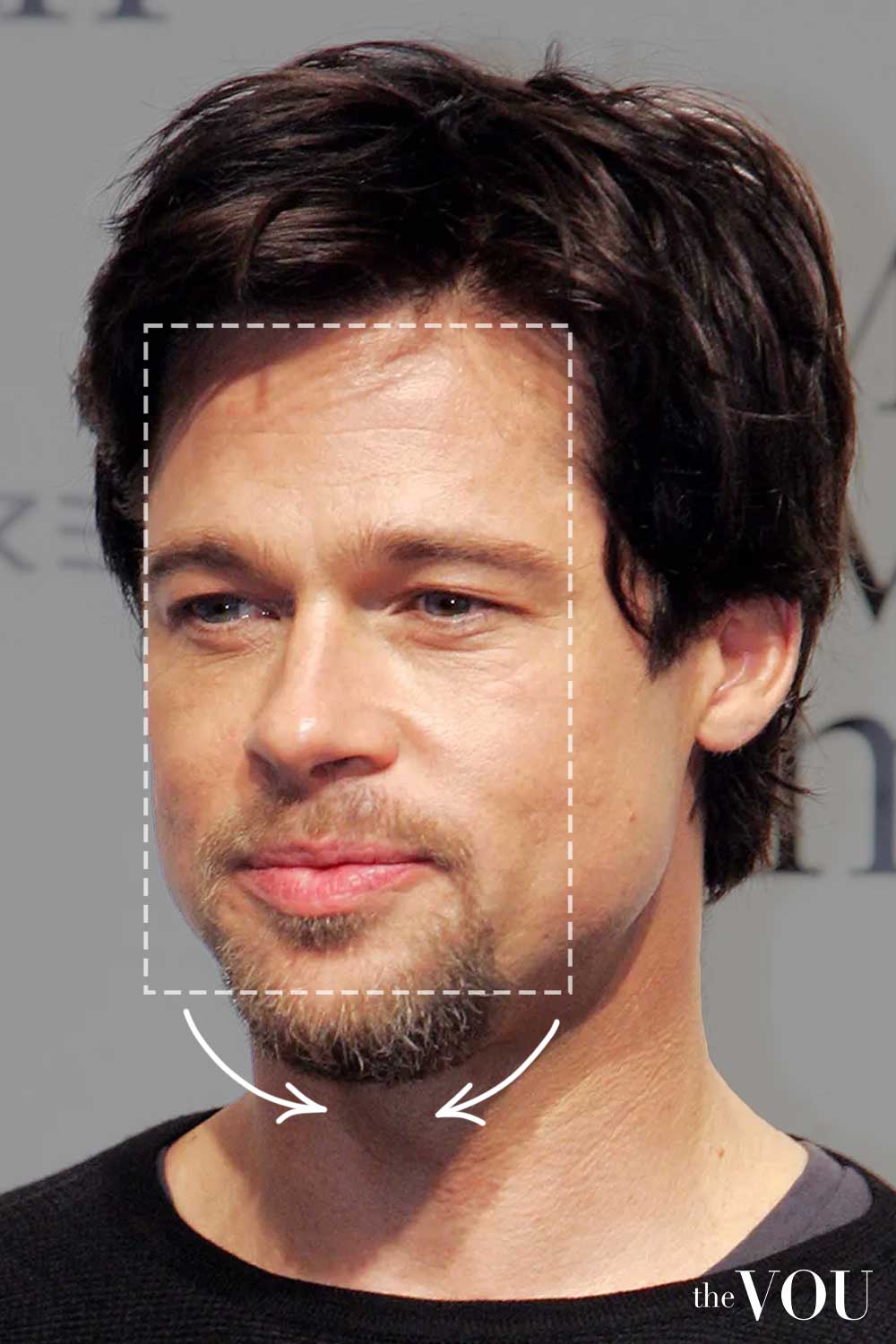 Brad Pitt Rectangle Face Shape Circle Beard