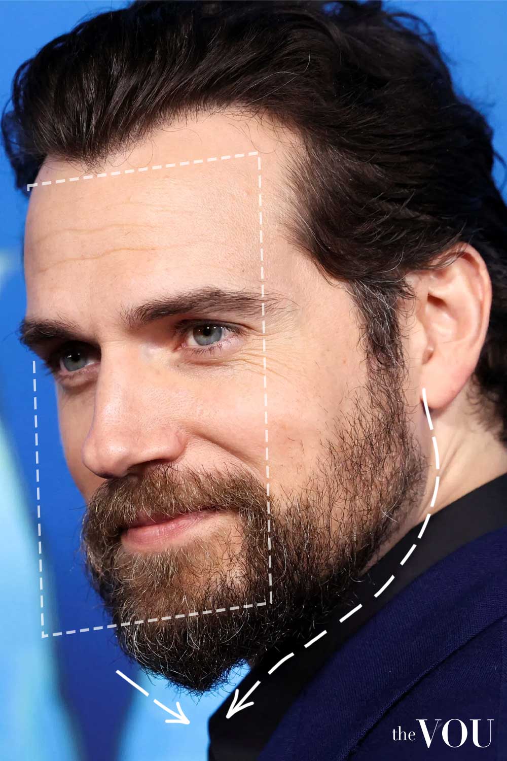 Rectangle Face Shape Full Beard with Angled Bottom Henry Cavill