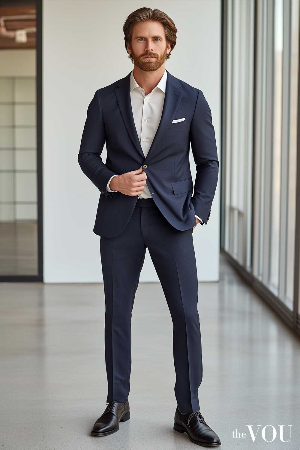 True Spring warm navy suit men