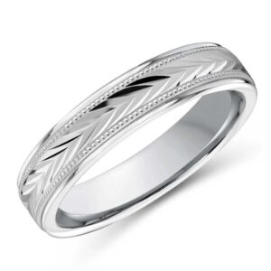 With Clarity Chevron Milgrain Mens Band