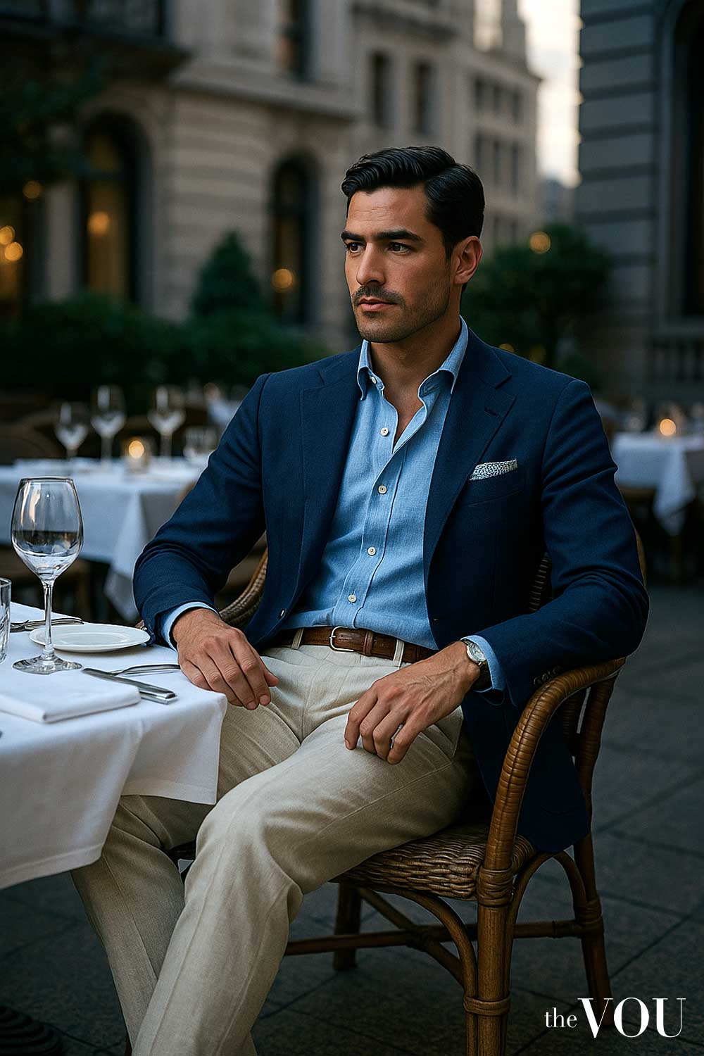Urban Old Money style summer outfit with trousers