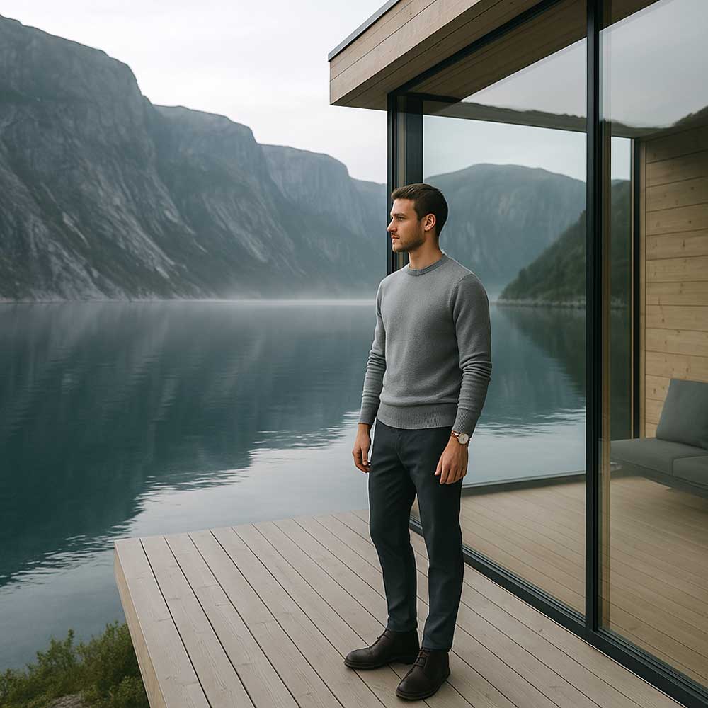 tranquil retreat in a remote fjord in Norway