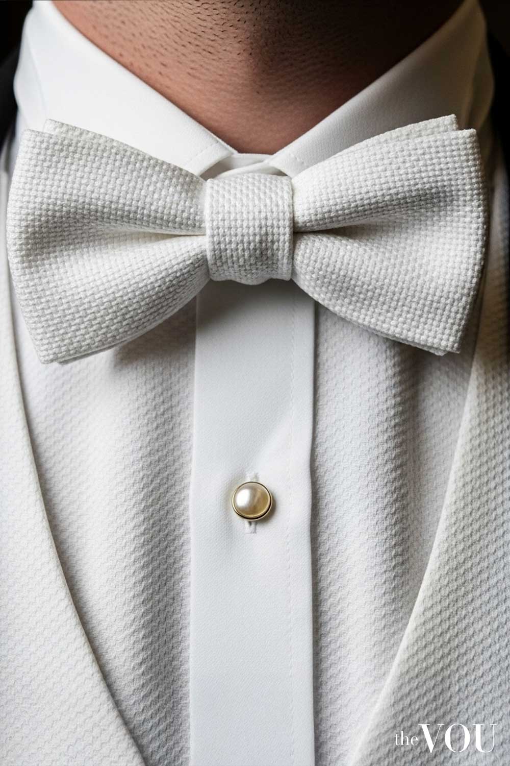 White Marcella Piqué Self-Tie Bow Tie
