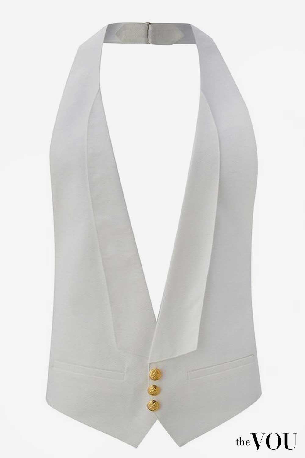 White Tie White Pique Backless Waistcoat
