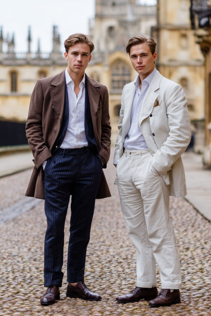 two men dressed British style in Oxford cty - old money - thevou.com