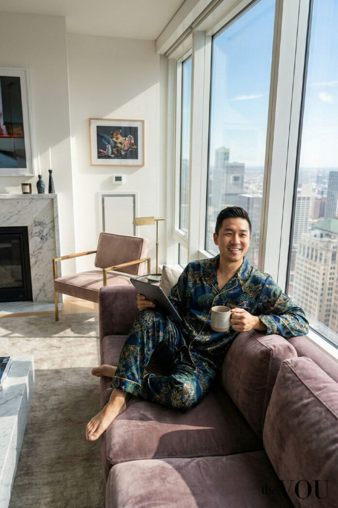 Male-model-dressed-in-colorful-modern-Pyjamas-thevou.com