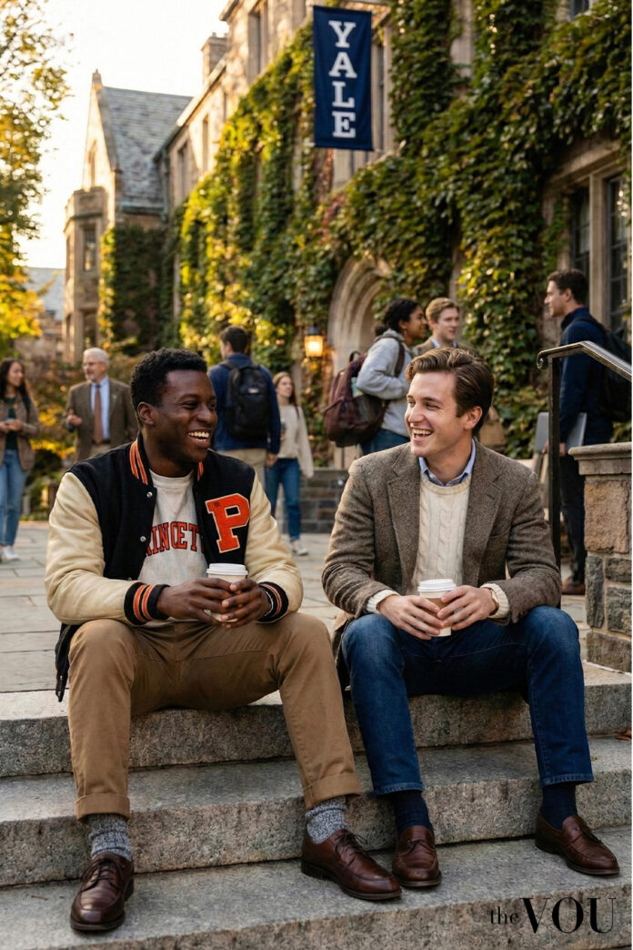 Two Yale Students outside - Ivy League Fashion Style - thevou.com
